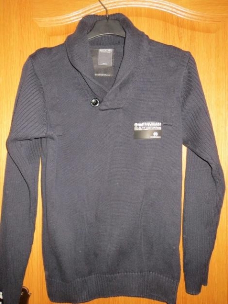 Pullover für Jungs,Schalkragen,dunkelblau,Gr.S/M