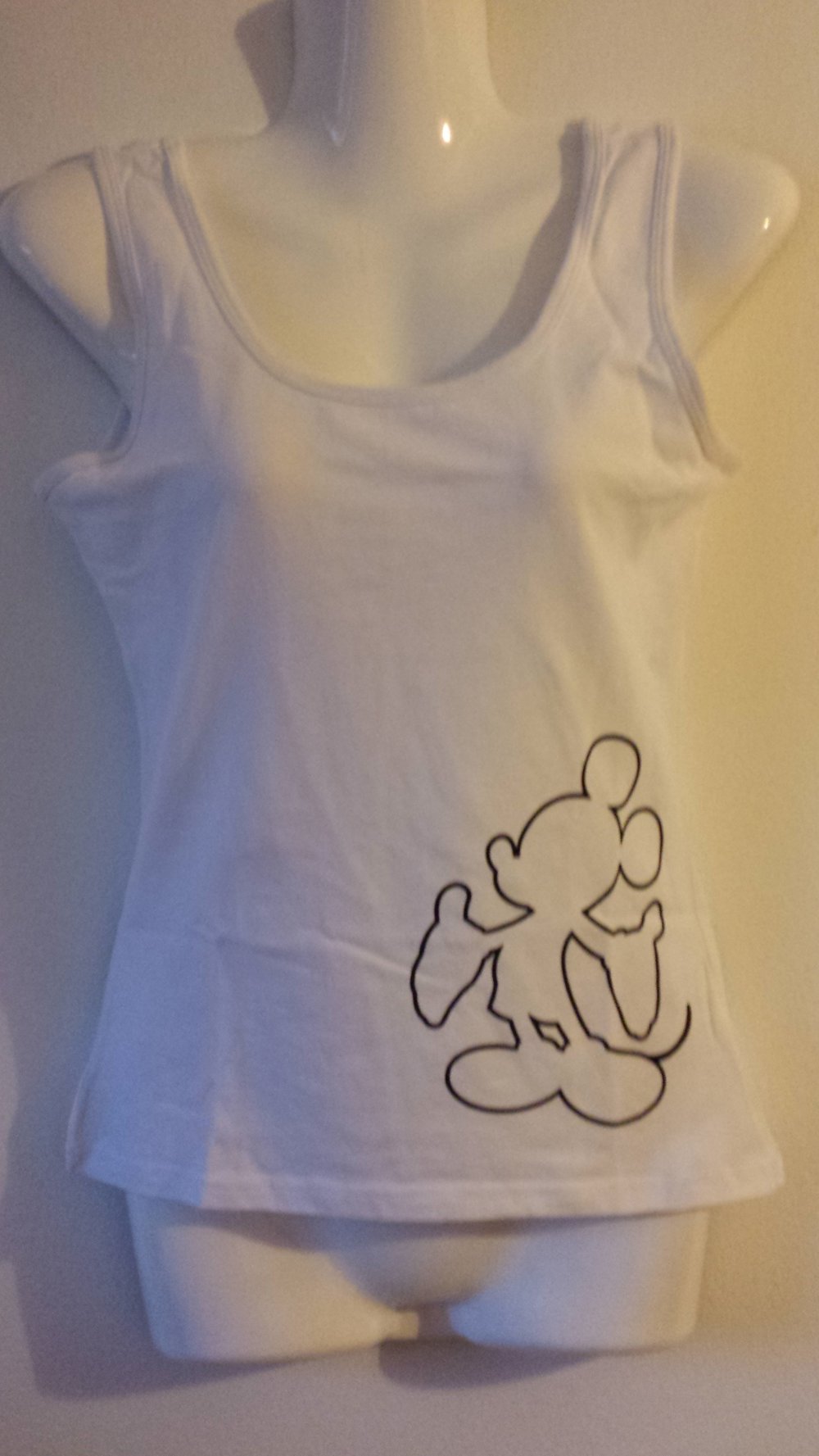 Neu, Kurz-Top in weiß, Gr. 34/36, Micky Mouse