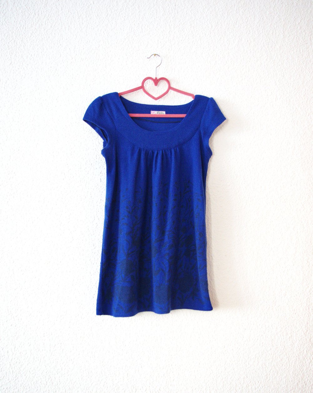 Royalblaues Minikleid Gr. S M 36 38 40 kurz Blumenprint