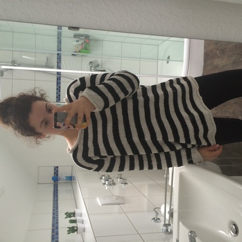 Zara chenille pullover gestreift 