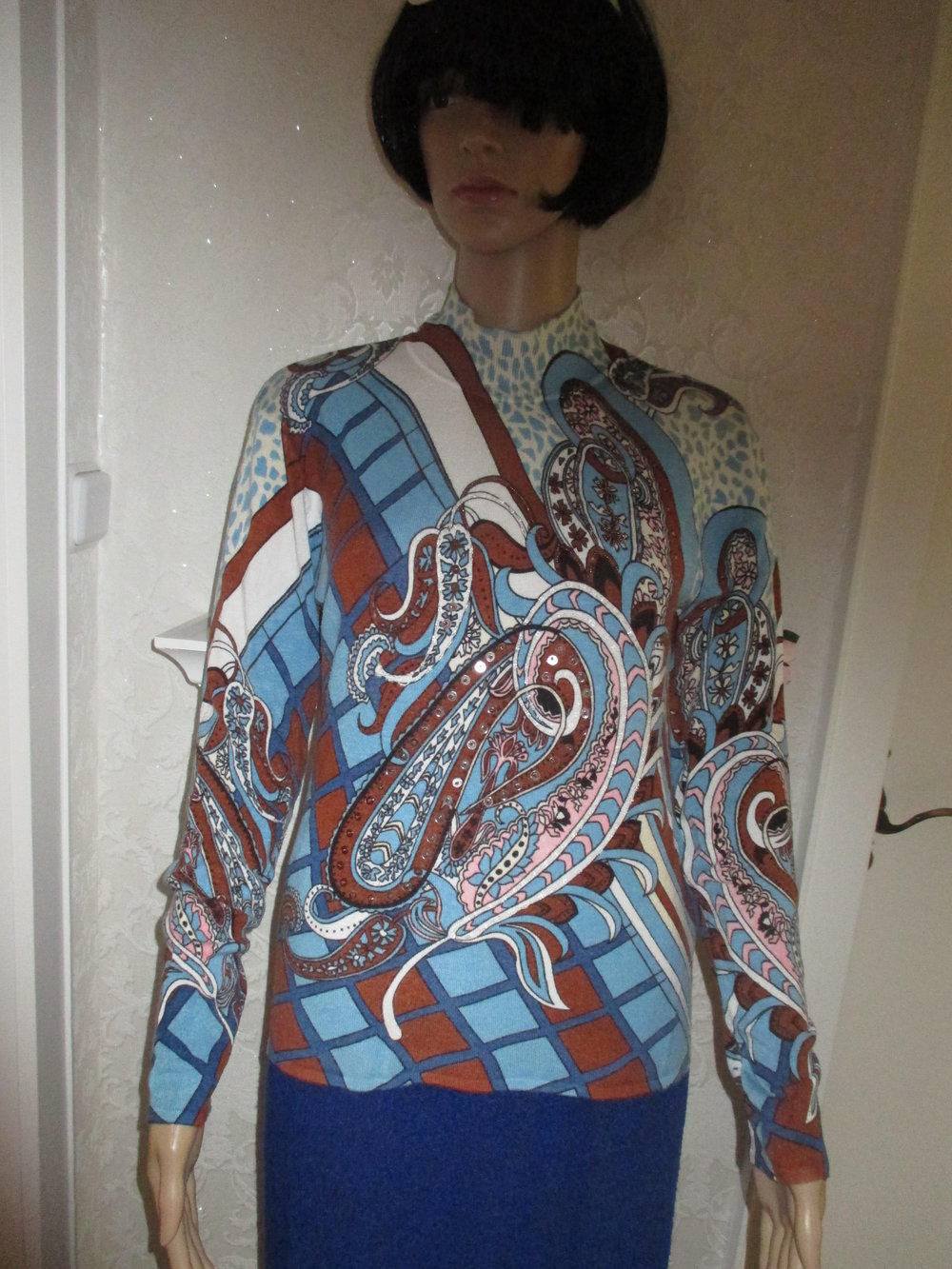 NEUw * Edel * Perlen * Pailletten * Stickerei * Wolle * Seiden * Feinstrick * Pullover * Paisley 