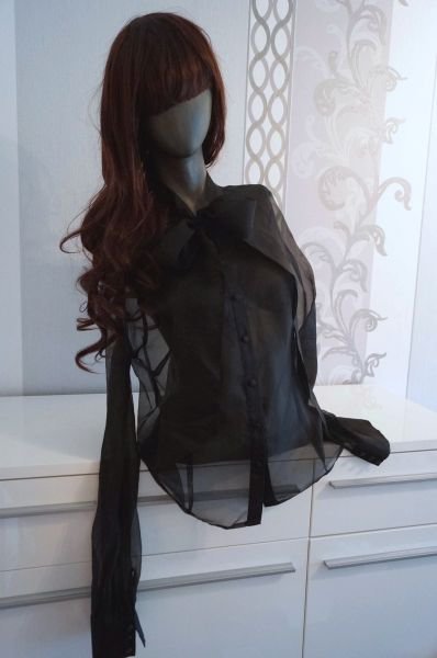 Topshop Bluse Schleife transparent 40 M L