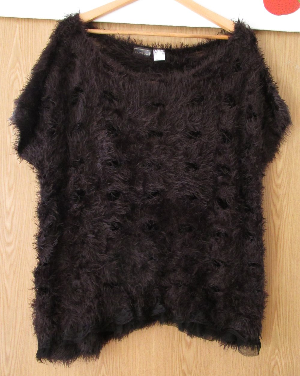 löchriger Pullover Pulli Oversize Flauschgarn Spitze Gr.S-M neu