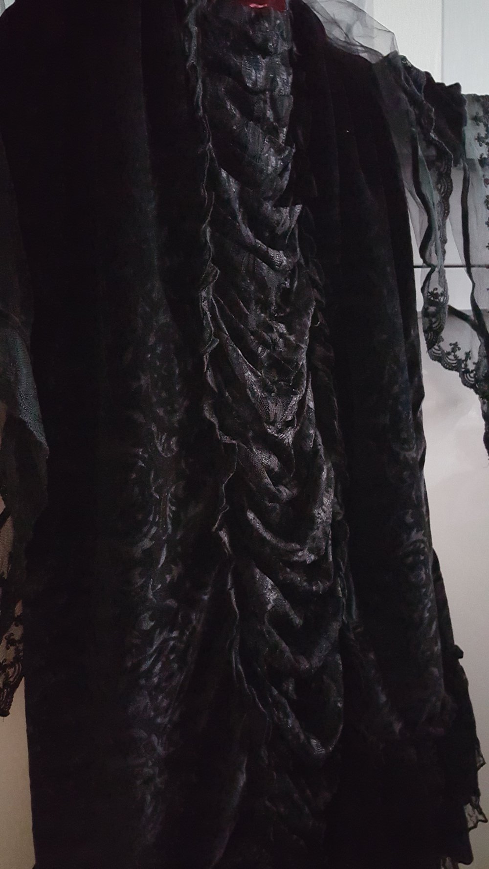 Gothic Mittelalter Kleid Spitzen Muster Cosplay ausgez. M 38 evtl. auch S 36 und L 40 da dehnbar