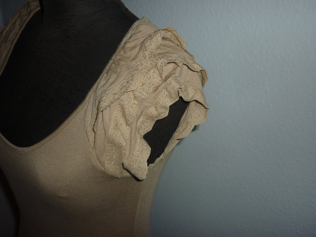 H&M Shirt Flügelärmel nude beige Größe S 34 36