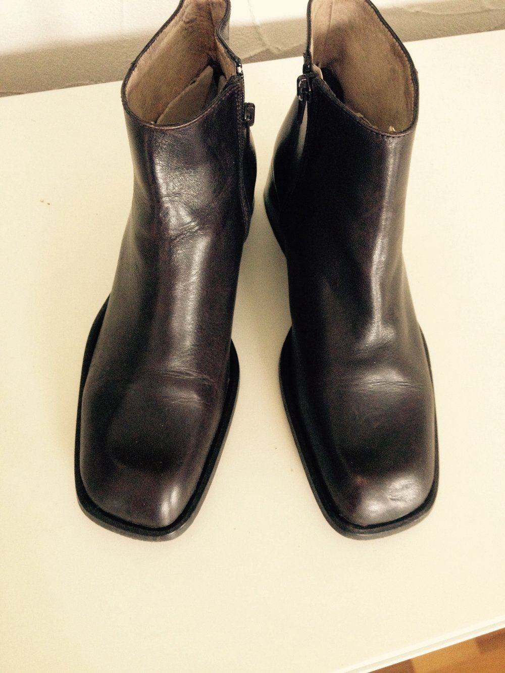 Elegante Braune Leder Stiefeletten Boots Schuhe