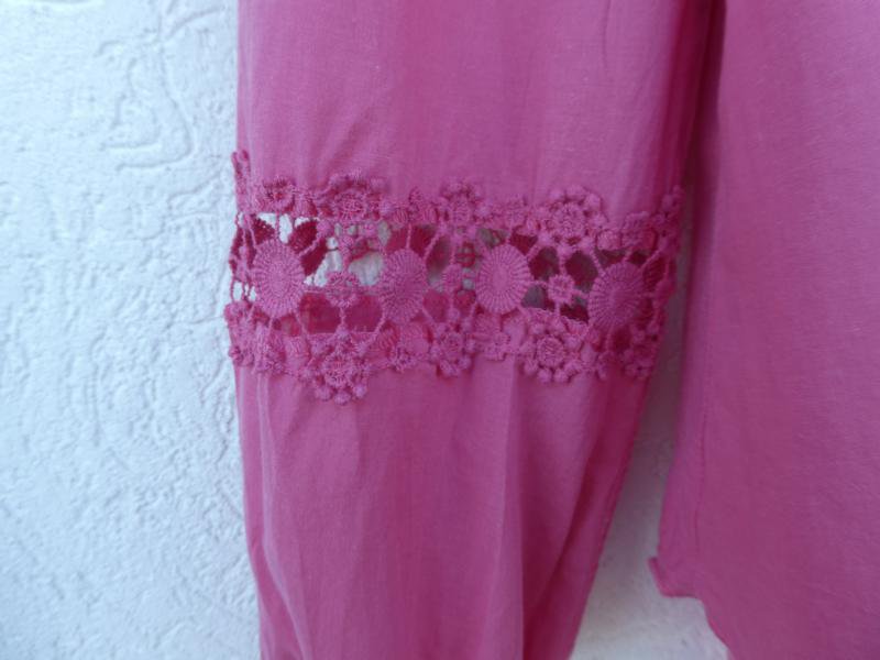 NEU - Atmosphere – Damen Oberteil mit Häkeleien an Dekolleté, Rücken und Ärmeln, dunkles altrosa