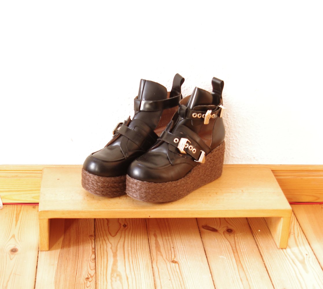 Jeffrey Campbell Gr. 41 Platrane Espadrilles Plateau schwarz braun Coltrane Bikerboots