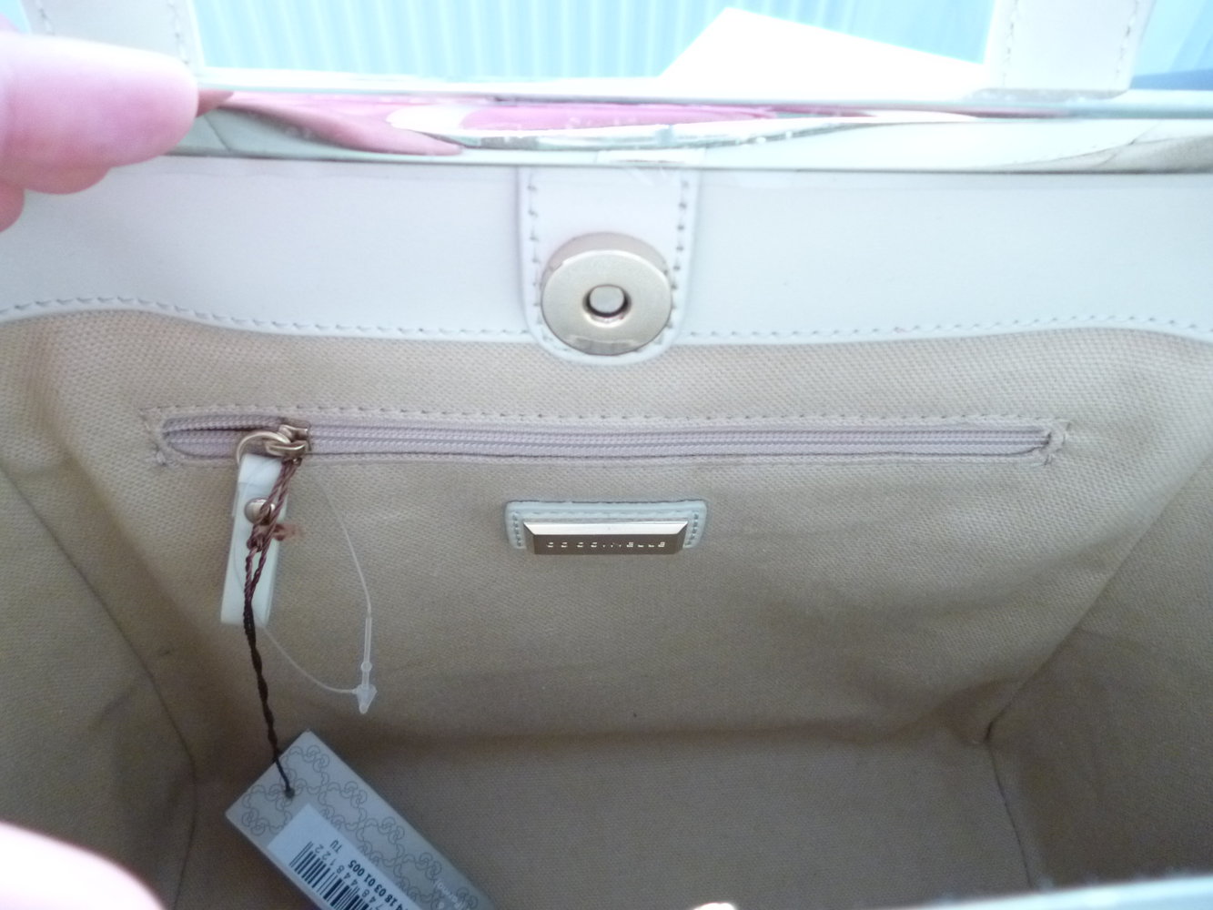 Coccinelle Tasche Handtasche Creme Weiß Beige Gold Schultergurt