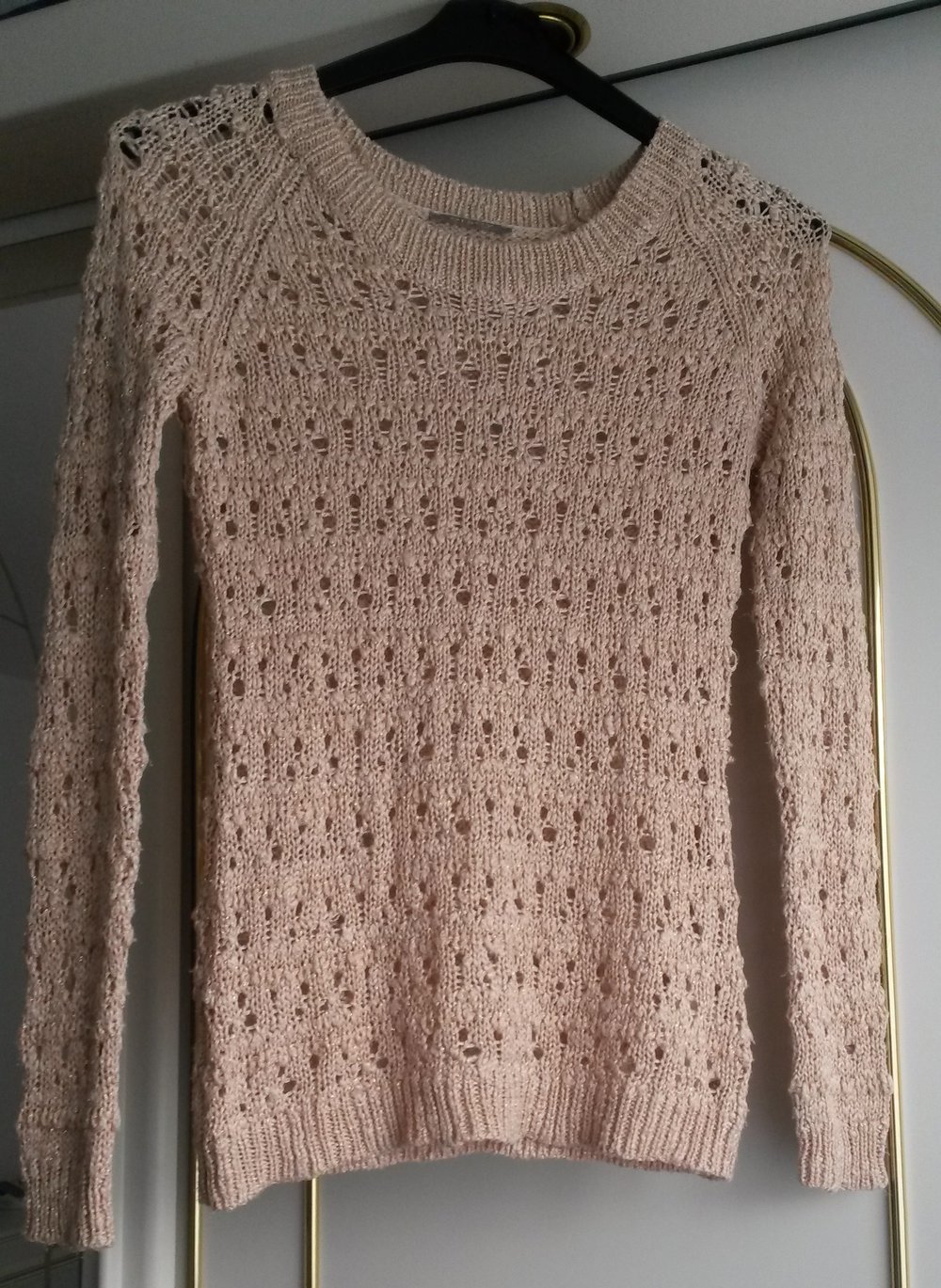 Lochpullover in nude Gr. XS
