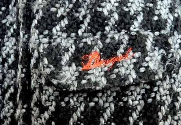 Desigual Mantel, Wollmantel, Strick, schwarz grau, Größe 38