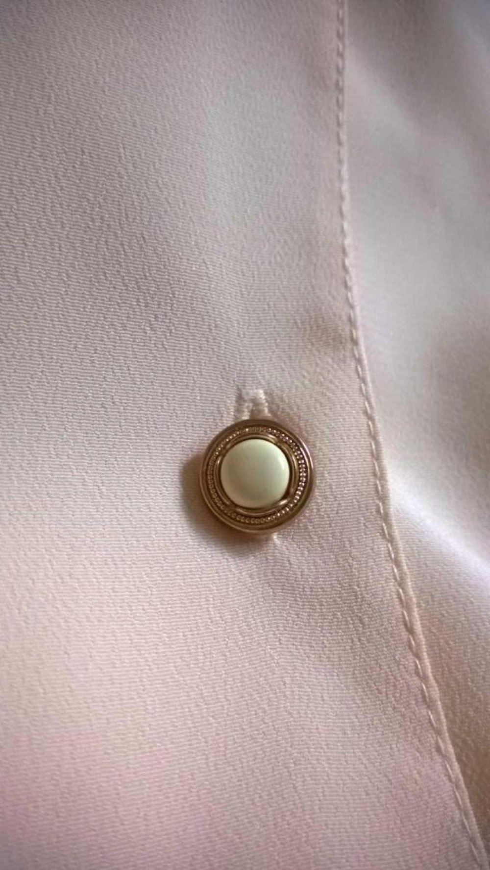 Gelbe Bluse mit Stickerei am Kragen 80er Vintage Pastell Gr. M Gr. L