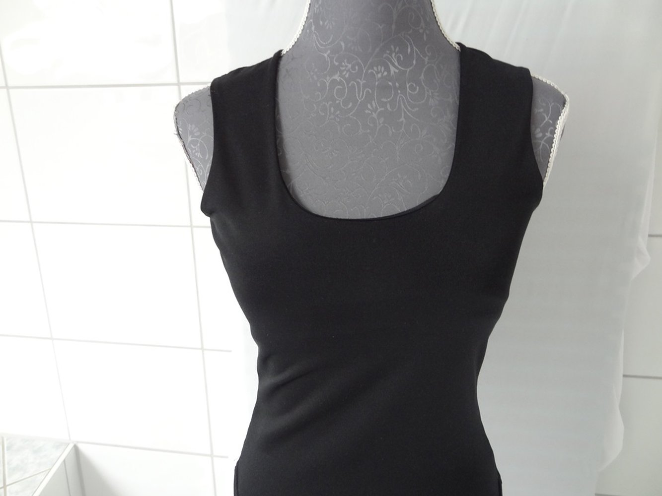Schwarzes Stretch Top/ Sporttop 
