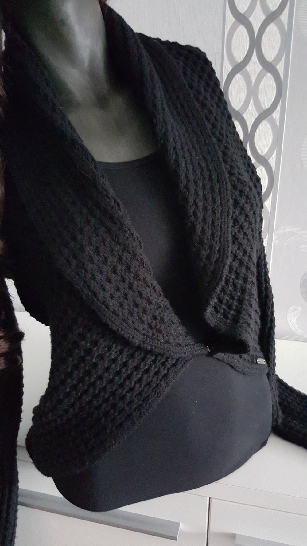 Warmer schwarzer Cardigan Strick 40 L 