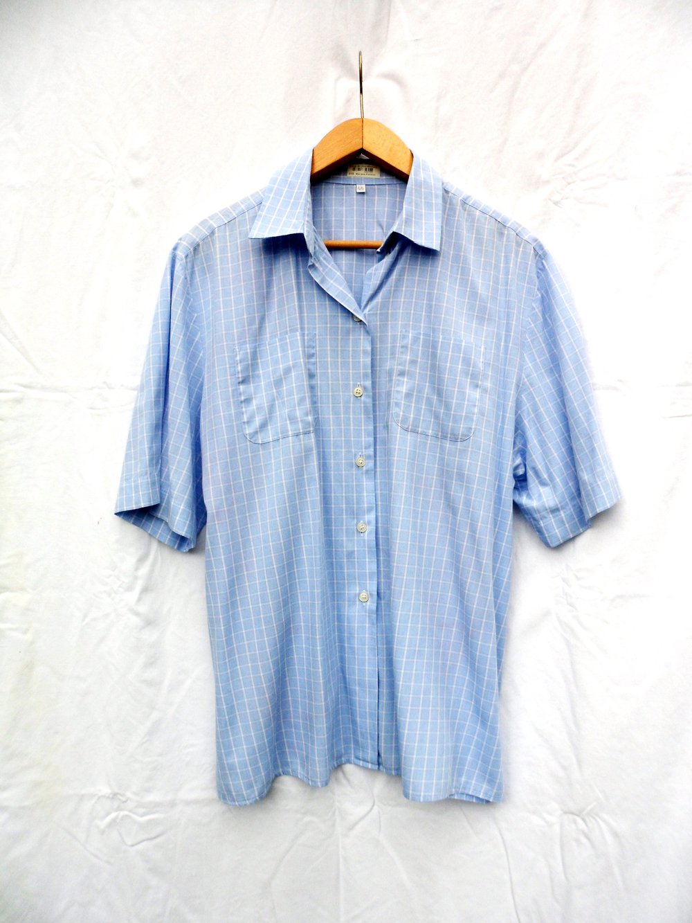 Hellblaue Karo Bluse