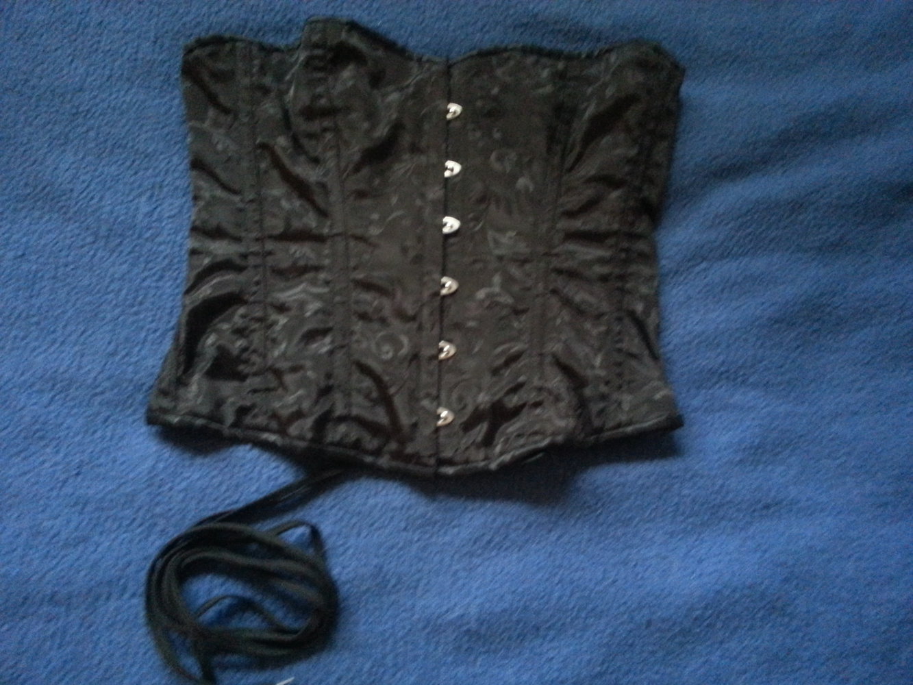 Echtes Satin Brokat Vollbrust Schnürkorsett