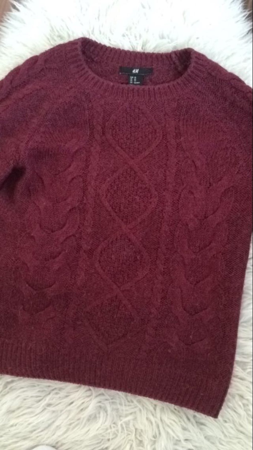Pullover weinrot Strickmuster