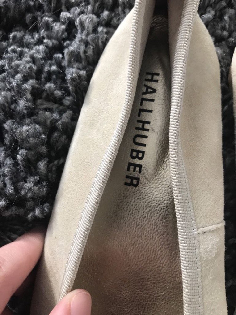 Hallhuber Wildleder Ballerinas mit schleife und Lack spitze