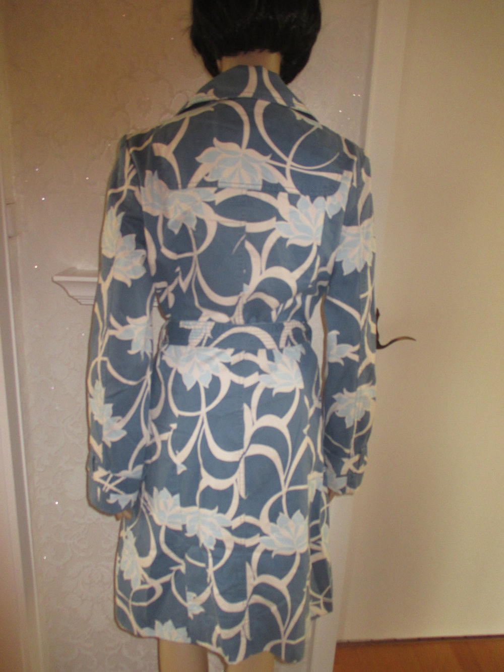 NEU Retro Blüten Blumen Flower- Power Trench Coat Mantel 