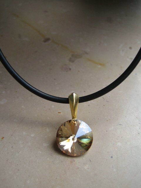 Anhänger Swarovski Rivoli 925er Silber vergoldet 12 cm