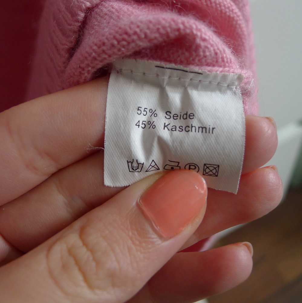 Pinker kurzärmliger Rollkragenpullover von S. Marlon