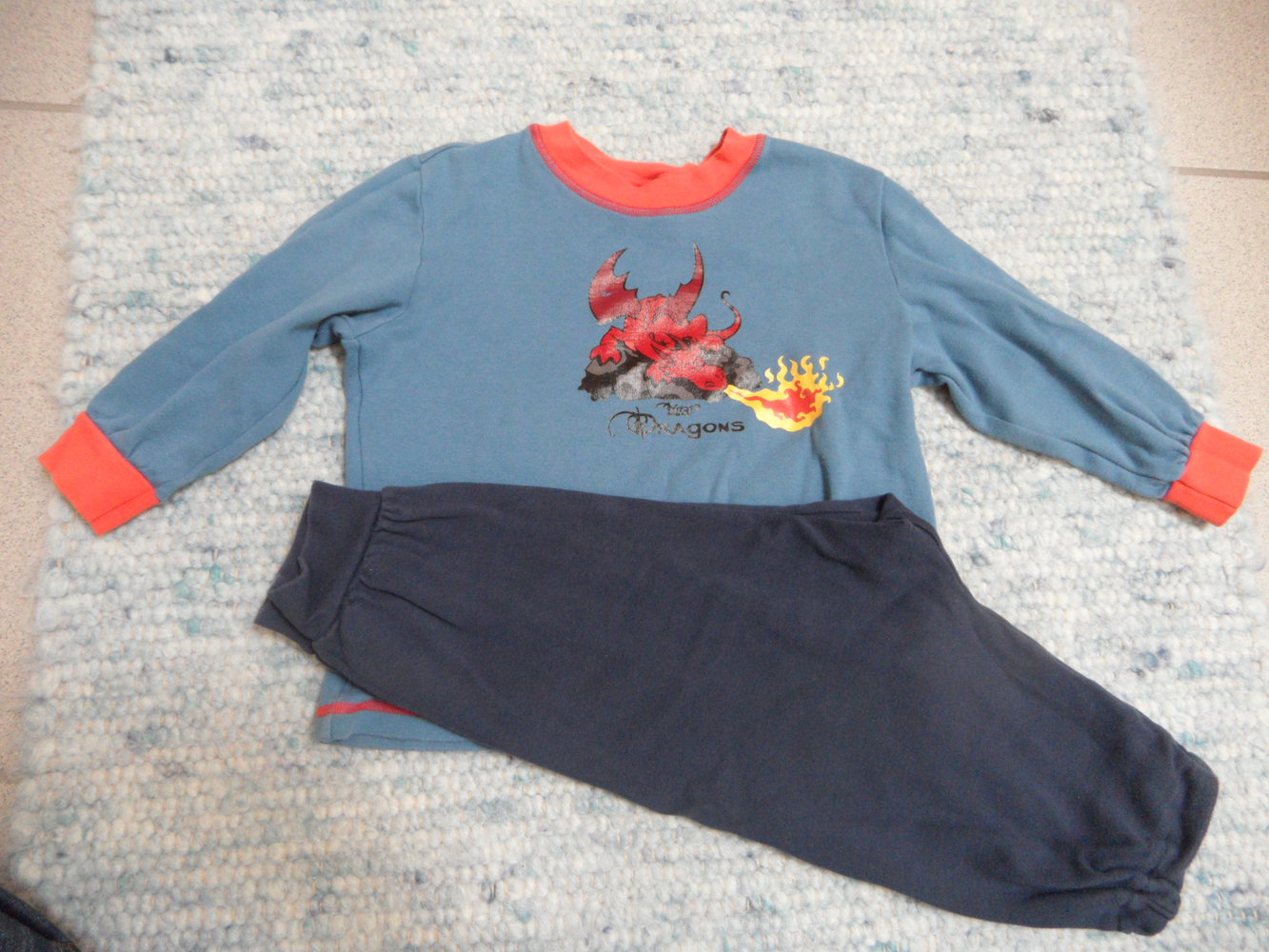 Schiesser 92/98 Schlafanzug Pyjama Zweiteiler Drache Nici