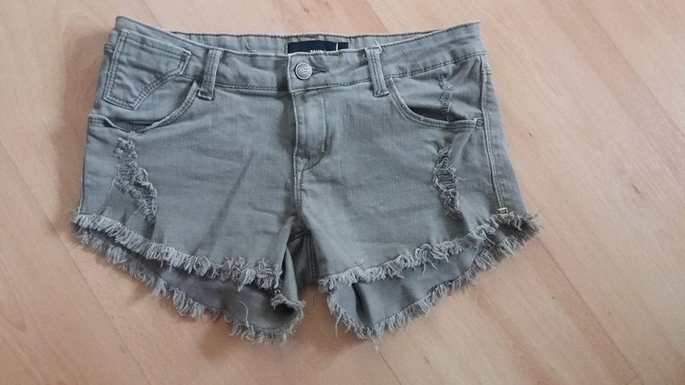 Jeans Hotpants destroyed khaki Gr.36 XS tally Weijl