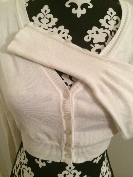 weiß-beiger Bolero Bolerojäckchen