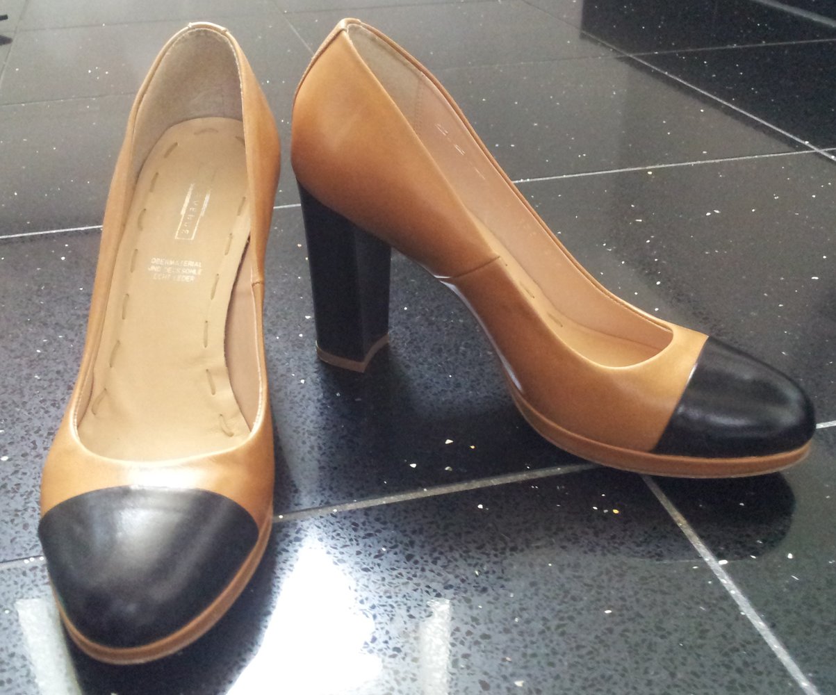 Elegante schöne Pumps Double-Tone, zweifarbig Größe 39 5th Avenue Plateau