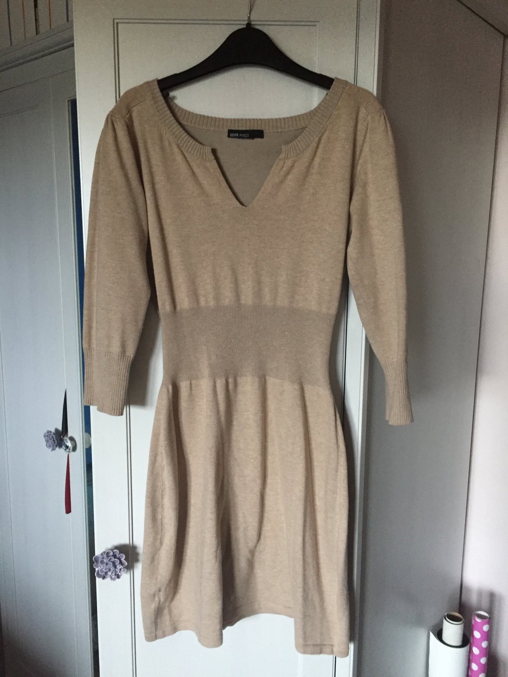 Mango Strickkleid beige XS/S