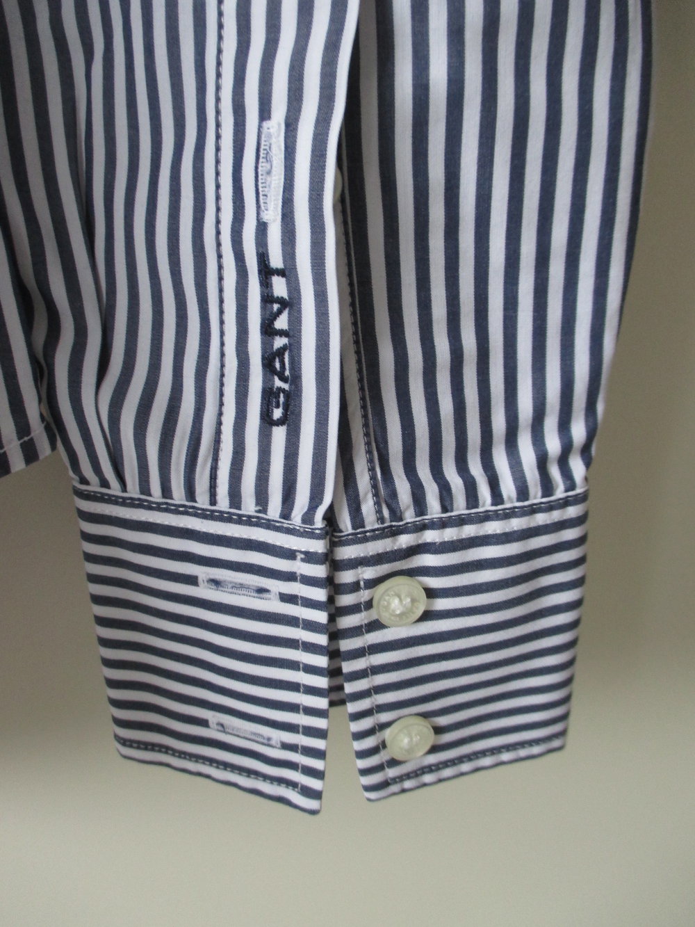 Gant; blau-weiß gestreifte Hemdbluse, langärmlig, Gr. 36