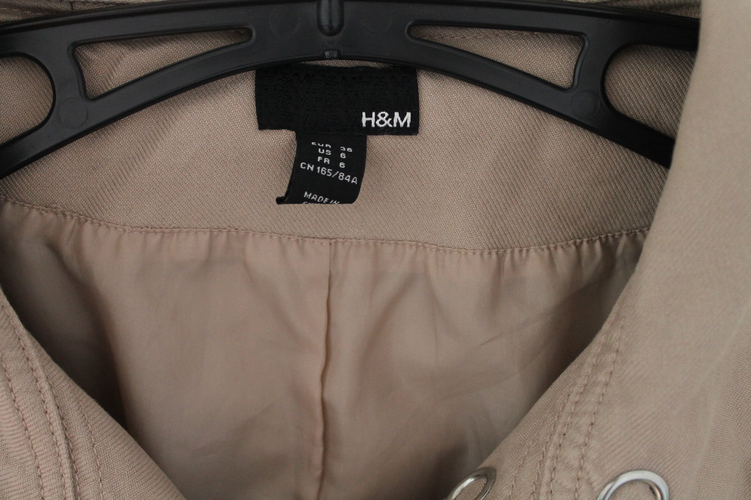 Jacke, Trenchjacke, Beige / taupe, H&M, 36 / S