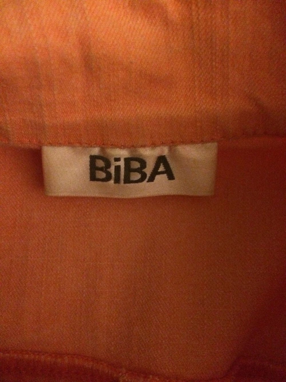 Pastell orangene BIBA Jacke im Jeans-Look