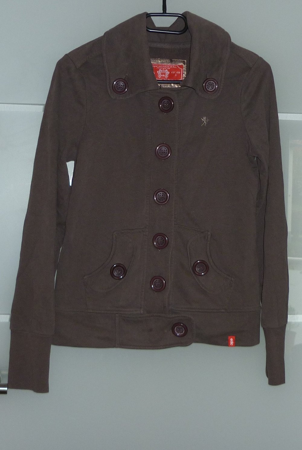 EDC by Esprit Cardigan Sweatjacke Bikerjacke khaki Größe S 34 36 