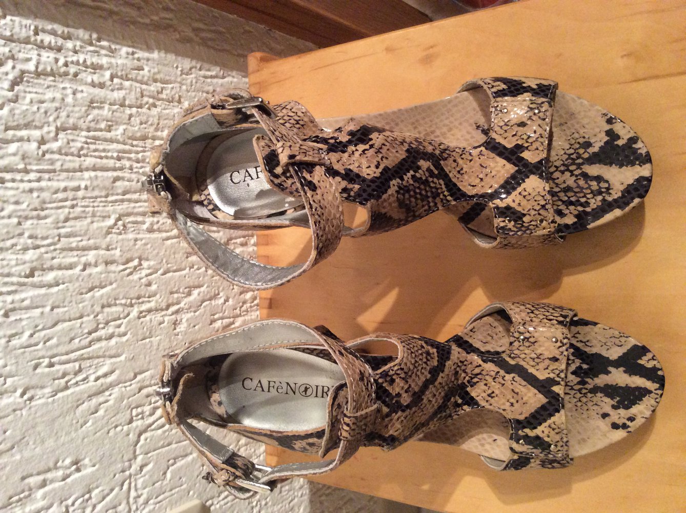 Café Noir Pumps Slingpumps Größe 38 Schlangenmuster schlangenoptik 