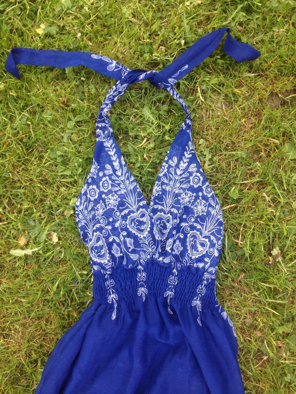 Blaues leichtes Strandkleid, Sommerkleid, Maxikleid