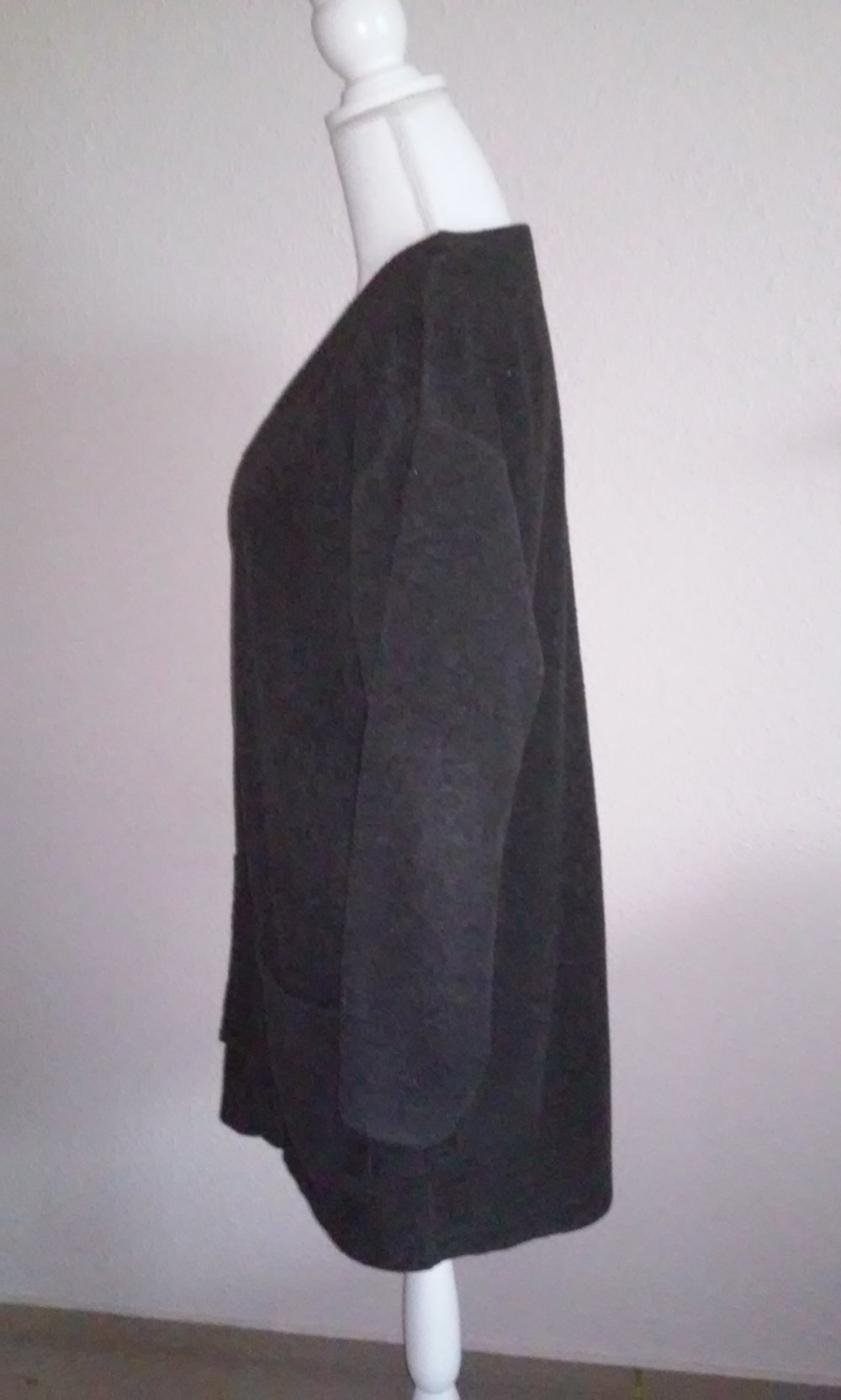 Jacke Cardigan angeraut Shirtjacke kuschelweich anthrazit