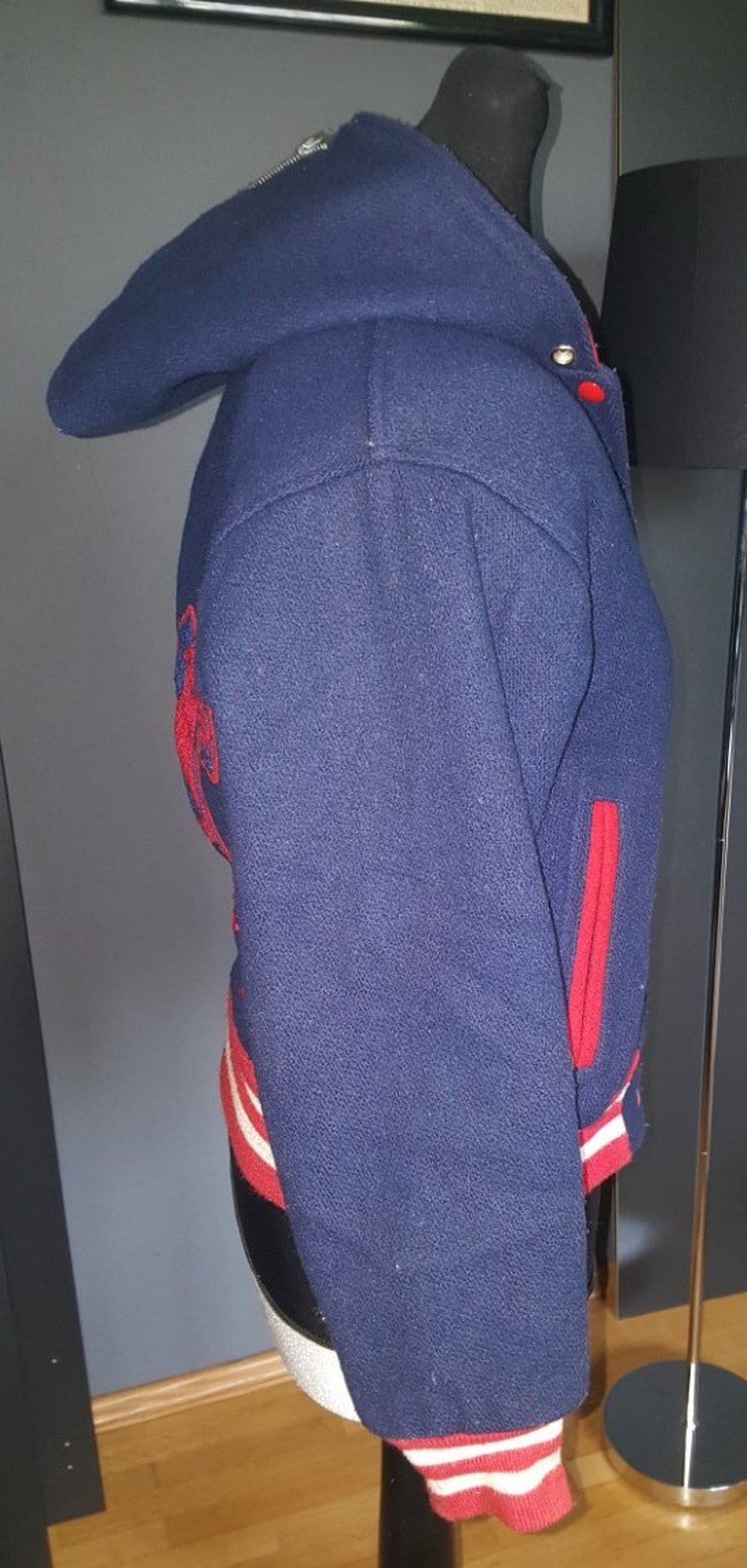 Fordham vintage Basketball Football Jacke Blau Rot