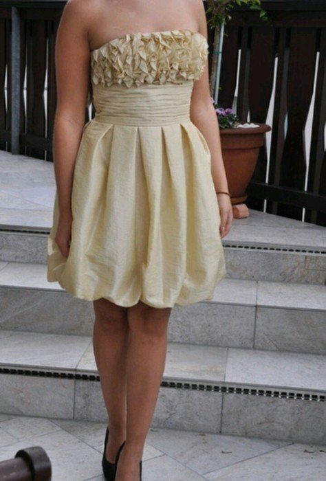 Apart Kleid champagner 36 S Ballonkleid