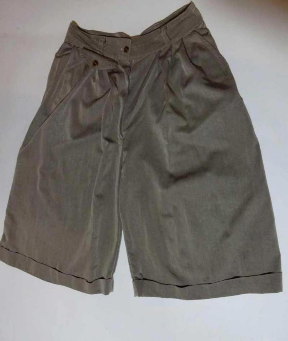 Weite braune Shorts True Vintage 80er Frühling Sommer Kurze Hose Gr. 40 Gr. M