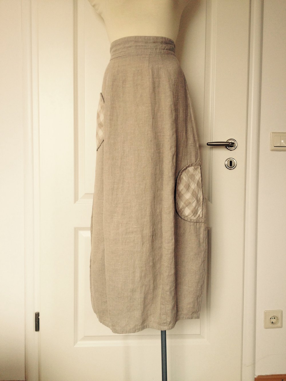 100% Leinen Maxirock Vintage Trendi