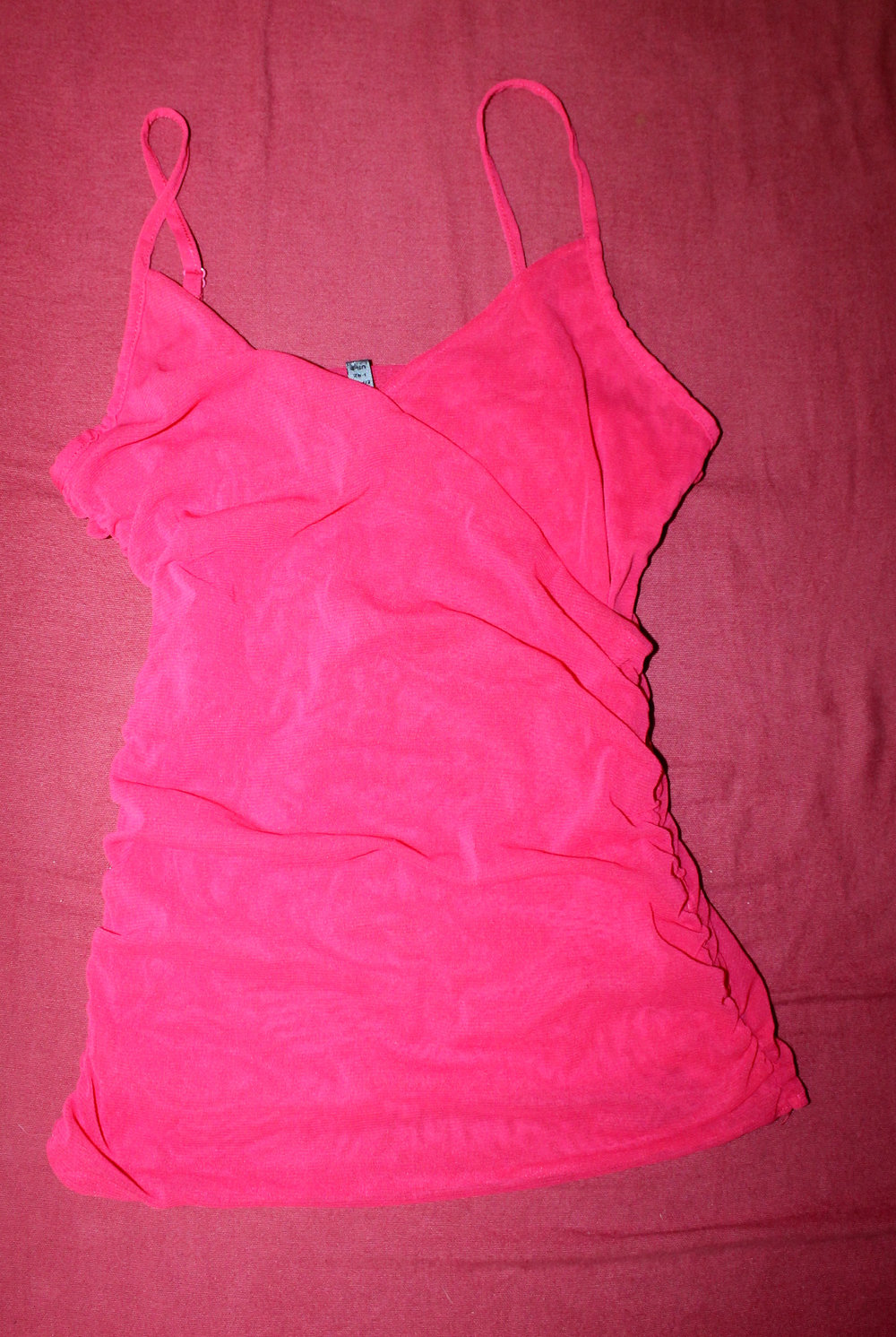 süßes Spaghettiträger Oberteil / Partyoberteil leicht transparent in pink