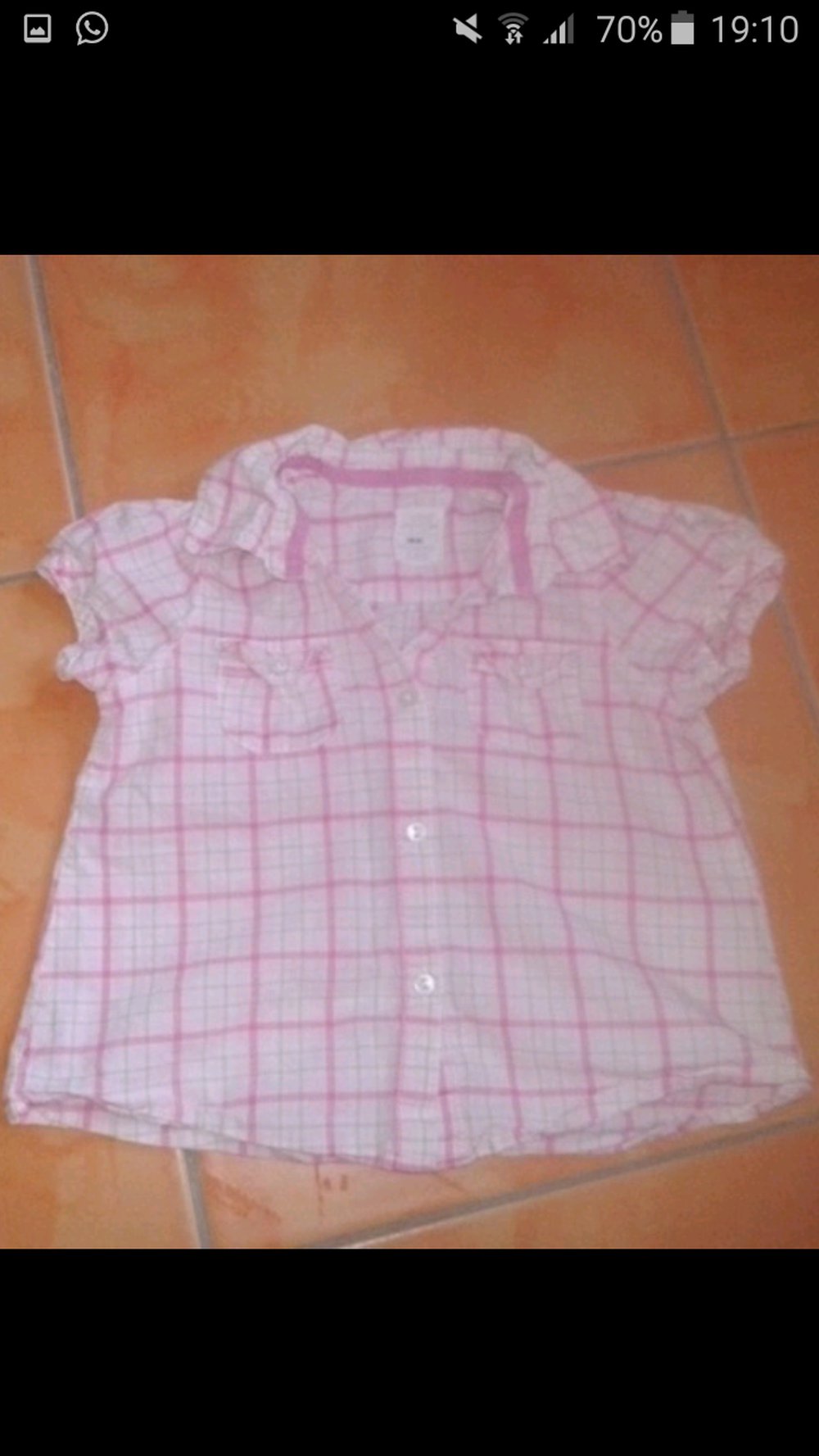 Bluse,kurzärmlig, kariert, Gr. 86