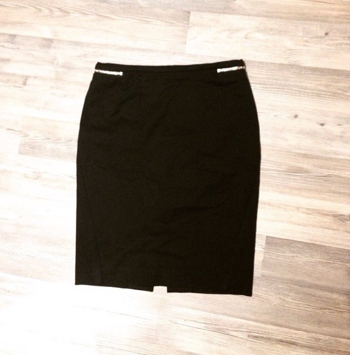 h&M Bleistiftrock Rock lang länger schwarz eng tailliert Reißverschluss Reißverschlüsse 36 S