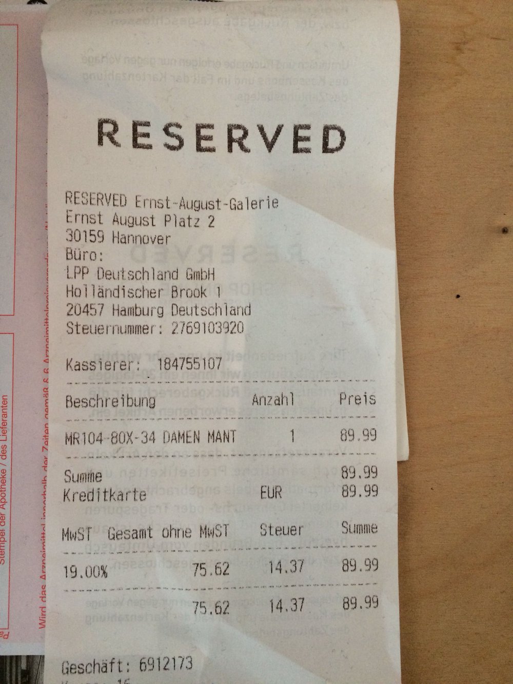 Wollmantel aus aktueller Kollektion \\\\\\\'reserved\\\\\\\' Store