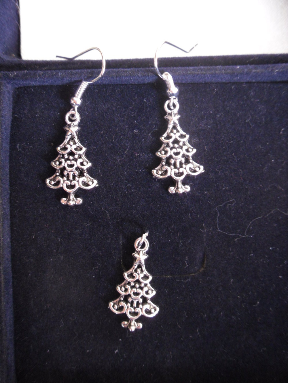 Schmuckset Weihnachtsbaum antiksilberfarben