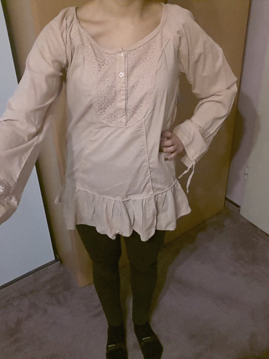 Tunika Bluse Basic nude 38 C&A Style Blogger Musthave