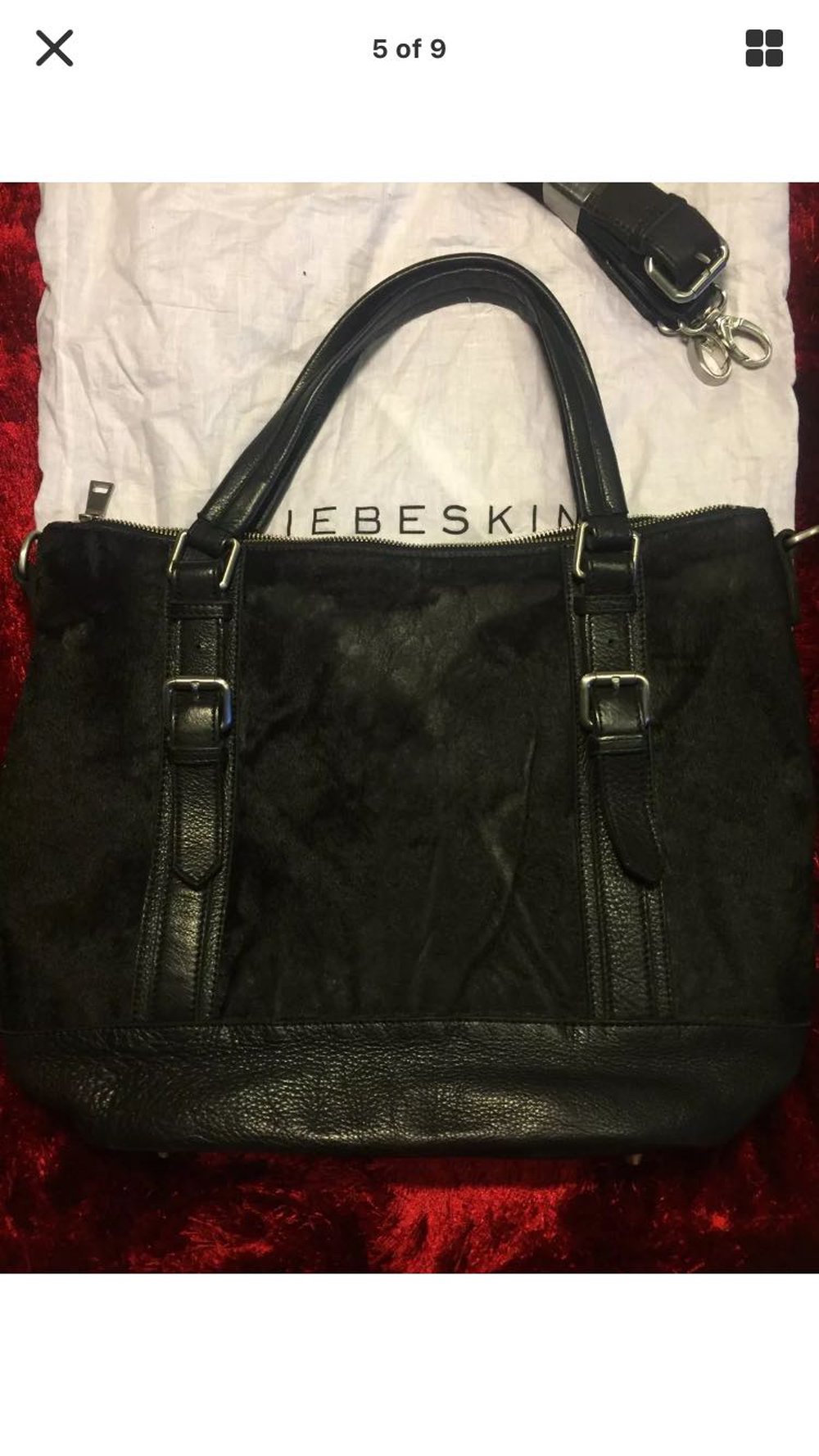Liebeskind tasche schwarz leder fell