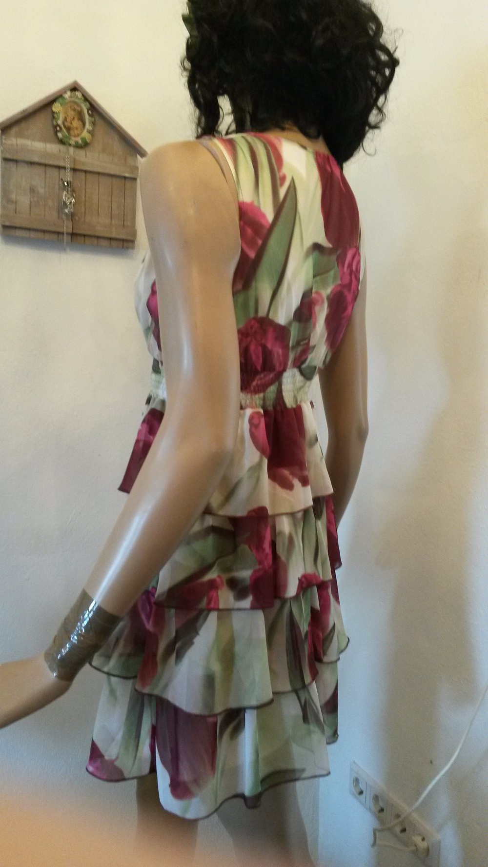 Volantkleid mit hoher Taille 