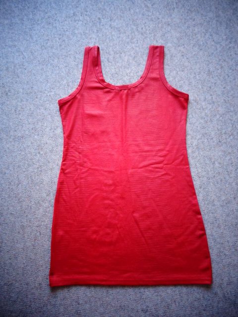 #Top Longtop ca. Gr. XS/S bzw. ca. Gr. 34/36, rot, Lederoptik